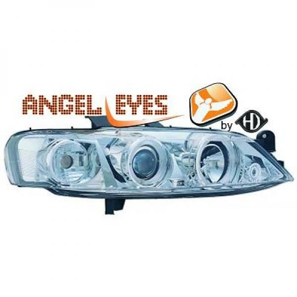 Set de phares Angel Eyes chrome DIEDERICHS, par ex. pour Opel