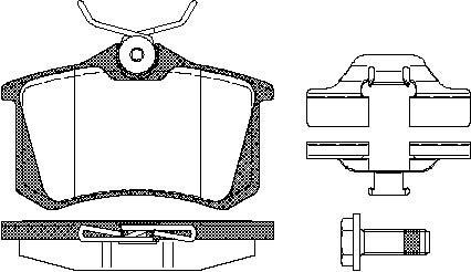 TRISCAN Bremsbeläge mit Zubehör Hinten (8110 10544) für RENAULT Megane II VW