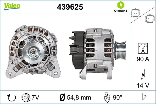 VALEO Lichtmaschine 90 A mit integriertem Regler (439625) für RENAULT Modus /