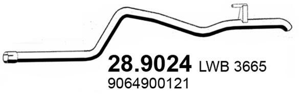 ASSO Abgasrohr Hinten für MERCEDES-BENZ Sprinter 3-T VW Crafter 30-50 3,5-T 30-35