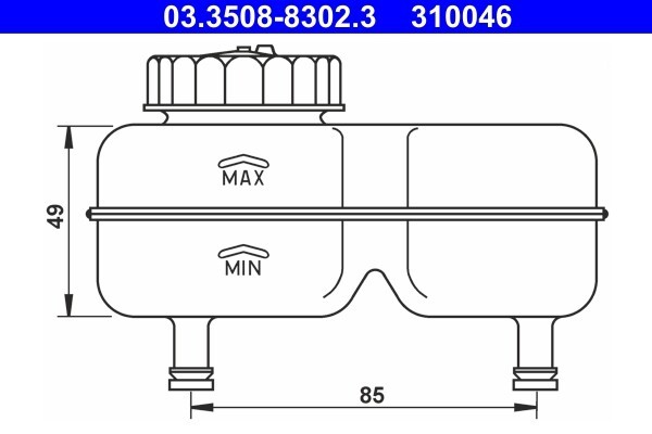 ATE Bremsflüssigkeitsbehälter (03.3508-8302.3) für DAF 55 OPEL Kadett C B 44