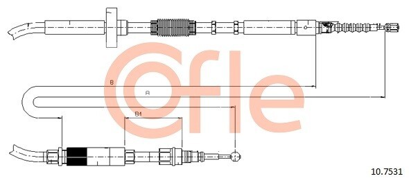 COFLE Handbremsseil Rechts für AUDI A4 B5 B6 A6 C5