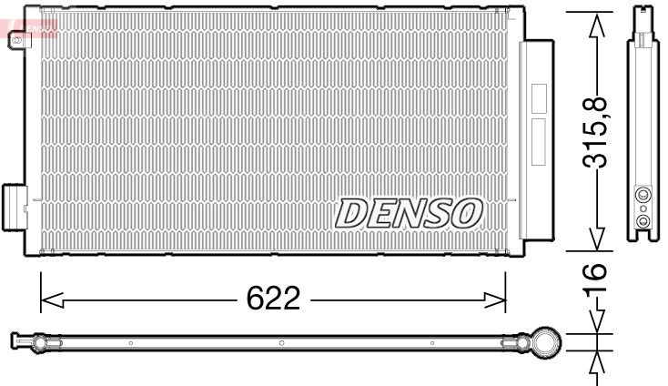 DENSO Klimakondensator (DCN09044) für FIAT Tipo 500l | Klimakühler,