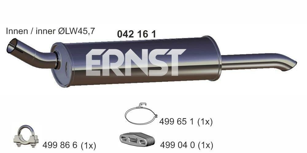 ERNST Endschalldämpfer (042161) für Opel Astra F Kadett E | Auspufftopf