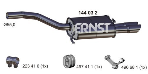 ERNST Endschalldämpfer (144032) für VW Passat B6 Cc | Auspufftopf