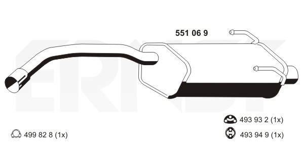 ERNST Endschalldämpfer (551069) für FIAT 500 C | Auspufftopf
