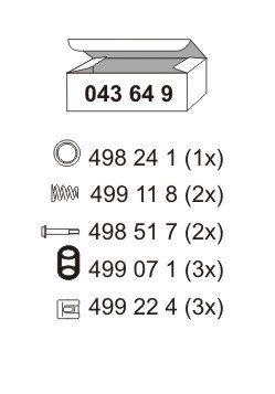 ERNST Montagesatz Schalldämpfer (043649) für OPEL Vectra B