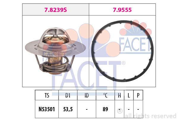 FACET Thermostat mit Dichtung (7.8291) für RENAULT Laguna I Espace III