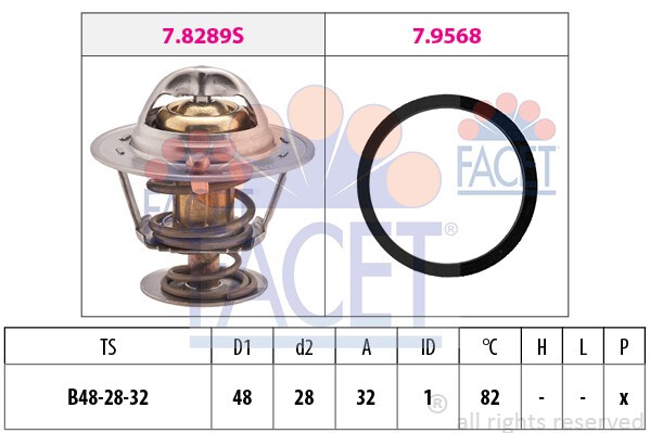 FACET Thermostat mit Dichtung (7.8466) für Sentra V