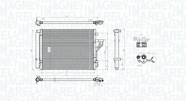MAGNETI MARELLI Klimakondensator 513x379,4x16 für HYUNDAI Ix35 KIA Carens IV Sportage