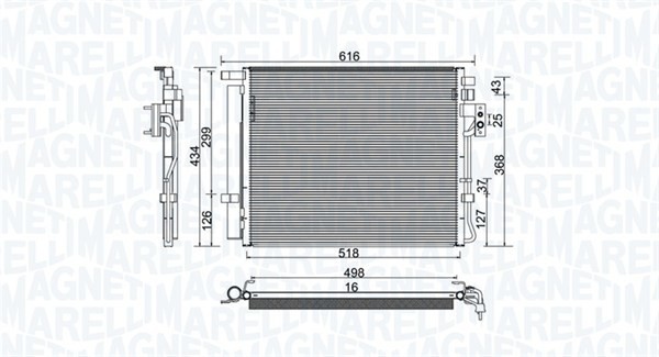 MAGNETI MARELLI Klimakondensator 520x420,2x16 für KIA Sorento II