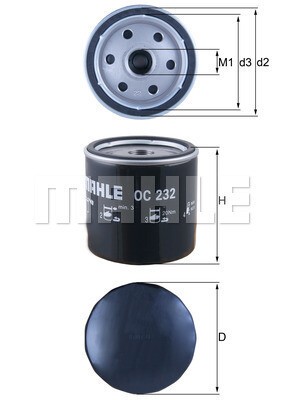MAHLE Ölfilter Ø93,2mm für FORD Transit Focus LDV Convoy Fiesta IV Courier Tourneo Connect METROCAB Taxi 121 III