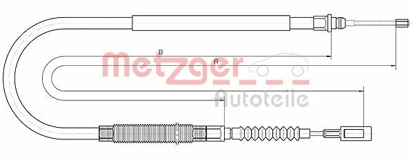 METZGER Handbremsseil Bremsbeläge Hinten (10.4728) für Citroën Jumper Fiat