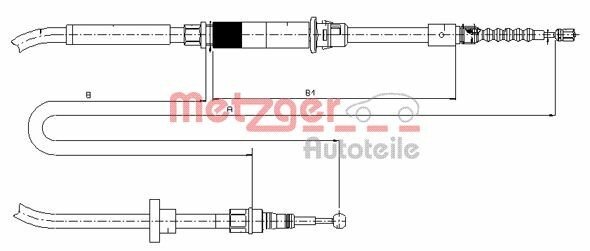 METZGER Handbremsseil Rechts Links für VW Passat B5 B5.5