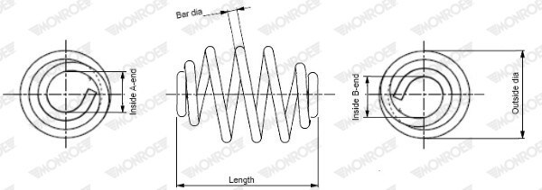 MONROE Fahrkwerksfeder Schraubenfeder mit konstantem Drahtdurchmesser Hinten Rechts Links für OPEL Insignia A Mk I (A)