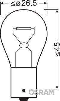Ampoule, feu de recul, avant et arrière, 12 V OSRAM, par ex. pour Lifan, BYD