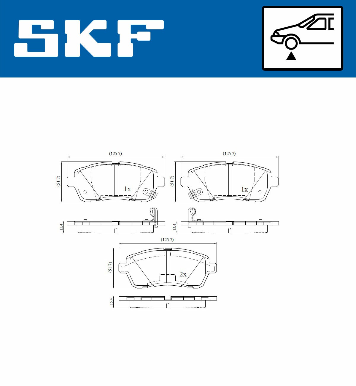 SKF Bremsbeläge Vorne Rechts Links für SUZUKI Swift IV FORD Fiesta VI SUBARU Justy DAIHATSU Sirion Materia MAZDA 2 V