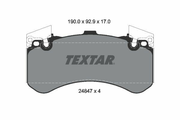 TEXTAR Bremsbeläge mit Ausgleichsgewichten Vorne Rechts Links für AUDI A8 BENTLEY Bentayga A6 C7 A7 Mulsanne