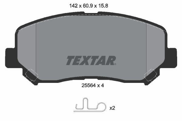 TEXTAR Bremsbeläge Vorne (2556401) für Mazda Cx-5 | Scheibenbremsbelagsatz,