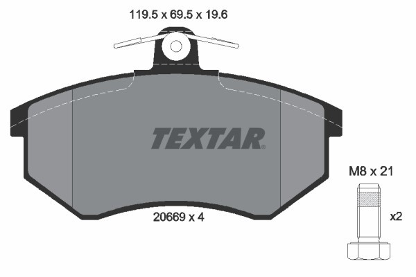 TEXTAR Bremsbeläge Vorne (2066921) für AUDI 80 B3 Coupe B2 B4 A4 B5 Cabriolet 90