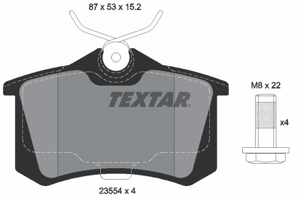 TEXTAR Bremsbeläge Hinten (2355401) für SEAT Cordoba AUDI A4 B7 A6 C5 PEUGEOT
