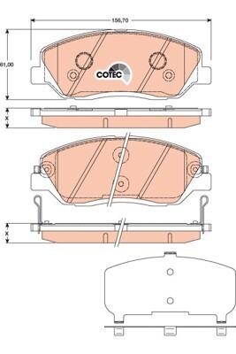 TRW | Bremsbeläge COTEC Vorne (GDB3418) für Hyundai KIA Ssangyong