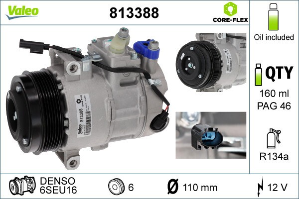 VALEO Klimakompressor 12V für MERCEDES-BENZ CLS C-Klasse SLK E-Klasse Glk-Klasse