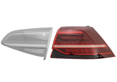 VAN WEZEL Rückleuchte mit Lampenträger Rot Rechts für VW Golf VII
