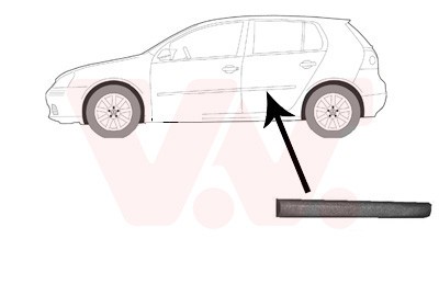 VAN WEZEL Zier-/Schutzleiste, Tür Schwarz Hinten Links für VW Golf V