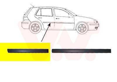 VAN WEZEL Zier-/Schutzleiste, Tür Schwarz Hinten Rechts für VW Golf IV Bora