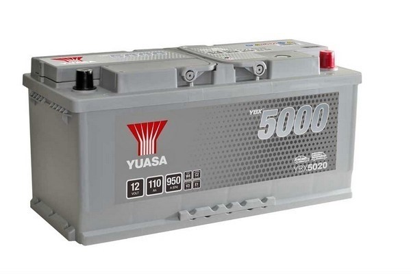 Starterbatterie 'YBX5000 Silver High Performance SMF Batteries' | Yuasa, Anschlusstechnik: T1, Batterie-Kapazität: 110 Ah Bodenleistenausführung: B3