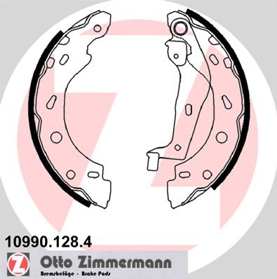 ZIMMERMANN Bremsbackensatz mit Hebel Hinten (10990.128.4) für SMART Cabrio