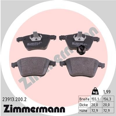 ZIMMERMANN Bremsbeläge Vorne (23913.200.2) für Audi TT Seat Leon VW Scirocco III