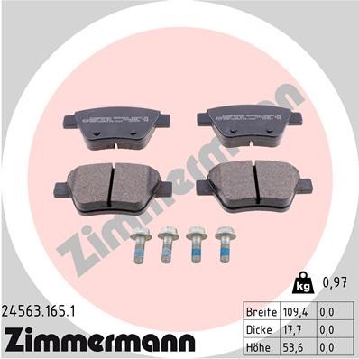 ZIMMERMANN Bremsbeläge Hinten (24563.165.1) für VW Jetta IV Audi A3 Seat Altea