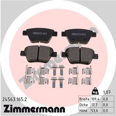 ZIMMERMANN Bremsbeläge mit Zubehör Hinten (24563.165.2) für VW Jetta IV Audi A3
