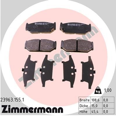 ZIMMERMANN Bremsbeläge Vorne (23963.155.1) für für Suzuki Swift III IV |