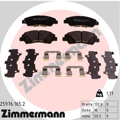 ZIMMERMANN Bremsbeläge mit Zubehör Vorne (25976.165.2) für Hyundai I10 |