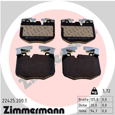 ZIMMERMANN Bremsbeläge Vorne (22425.200.1) für BMW 7 X4 X3 TOYOTA Supra 5 Z4 X5