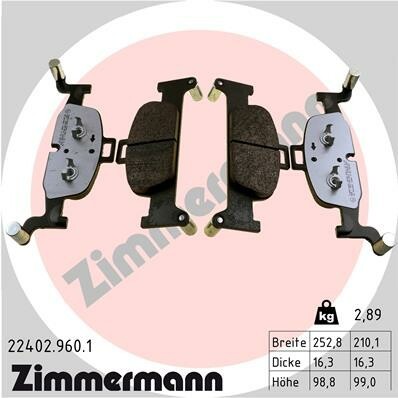 ZIMMERMANN Bremsbeläge Vorne (22402.960.1) für Audi A6 C8 Allroad A5 A4 B9 Q5 A7