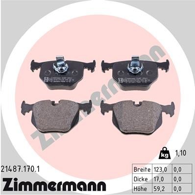 ZIMMERMANN Bremsbeläge Hinten (21487.170.1) für BMW X3 X5 3 7 5 Land Rover Range