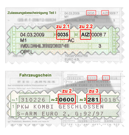 Fahrzeugschein