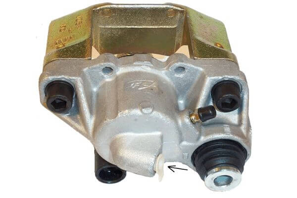 Bremssattel als Faustsattel mit einem Bremskolben Bremssattel als Faustsattel mit einem Bremskolben